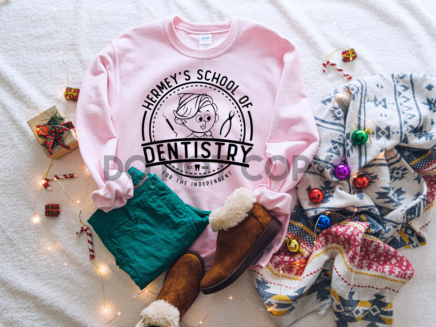 Hermey's School of Dentistry Adult Youth Black Ink one color Screen print transfer