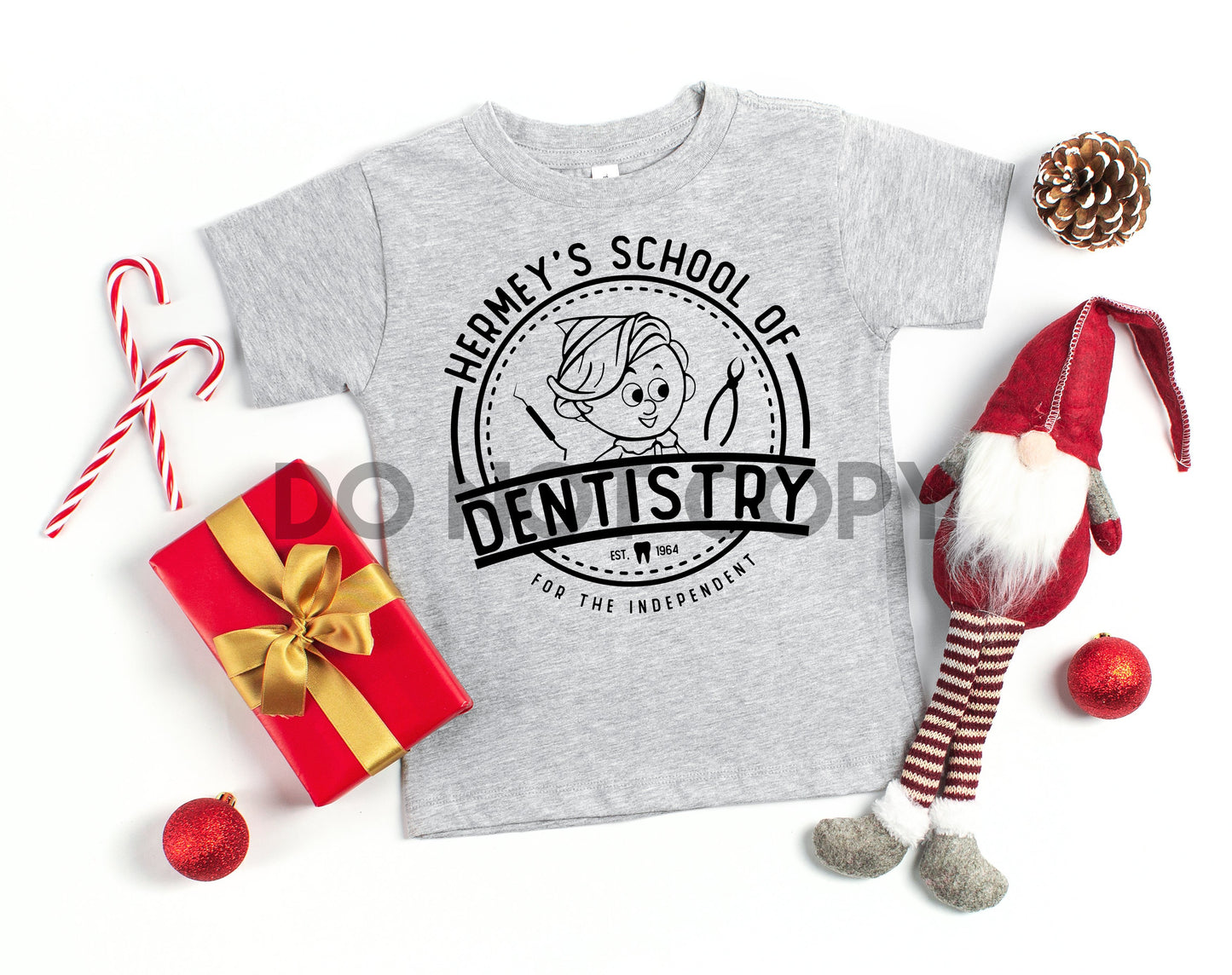 Hermey's School of Dentistry Adult Youth Black Ink one color Screen print transfer