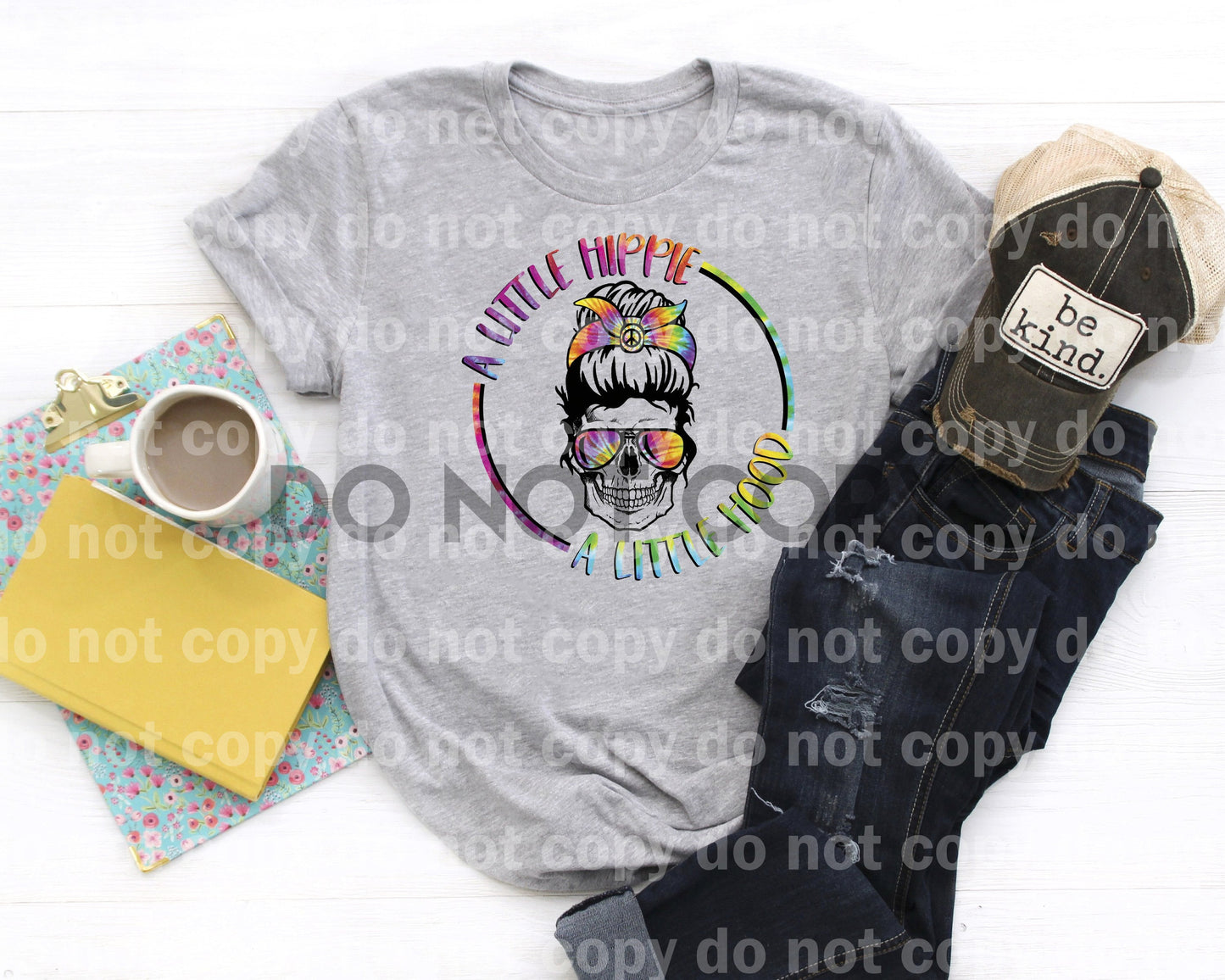 A Little Hippie A Little Hood Tie Dye Skull Dream Print or Sublimation Print