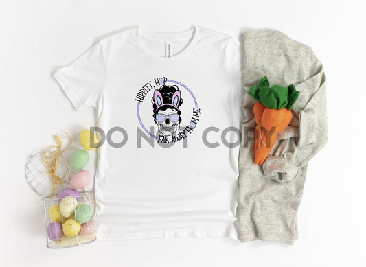 Hippity Hop Far Away From Me Hair Puff Skull Sublimation print