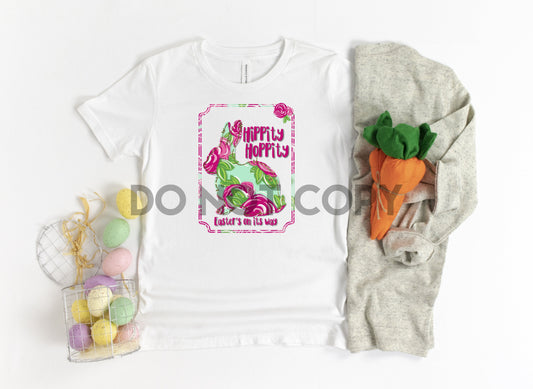 Hippity Hoppity Easter is on it's Way Floral Sublimation Print