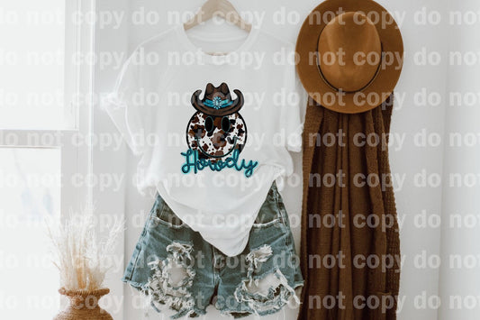 Howdy Smiley Face Cowboy Hat Sublimation print