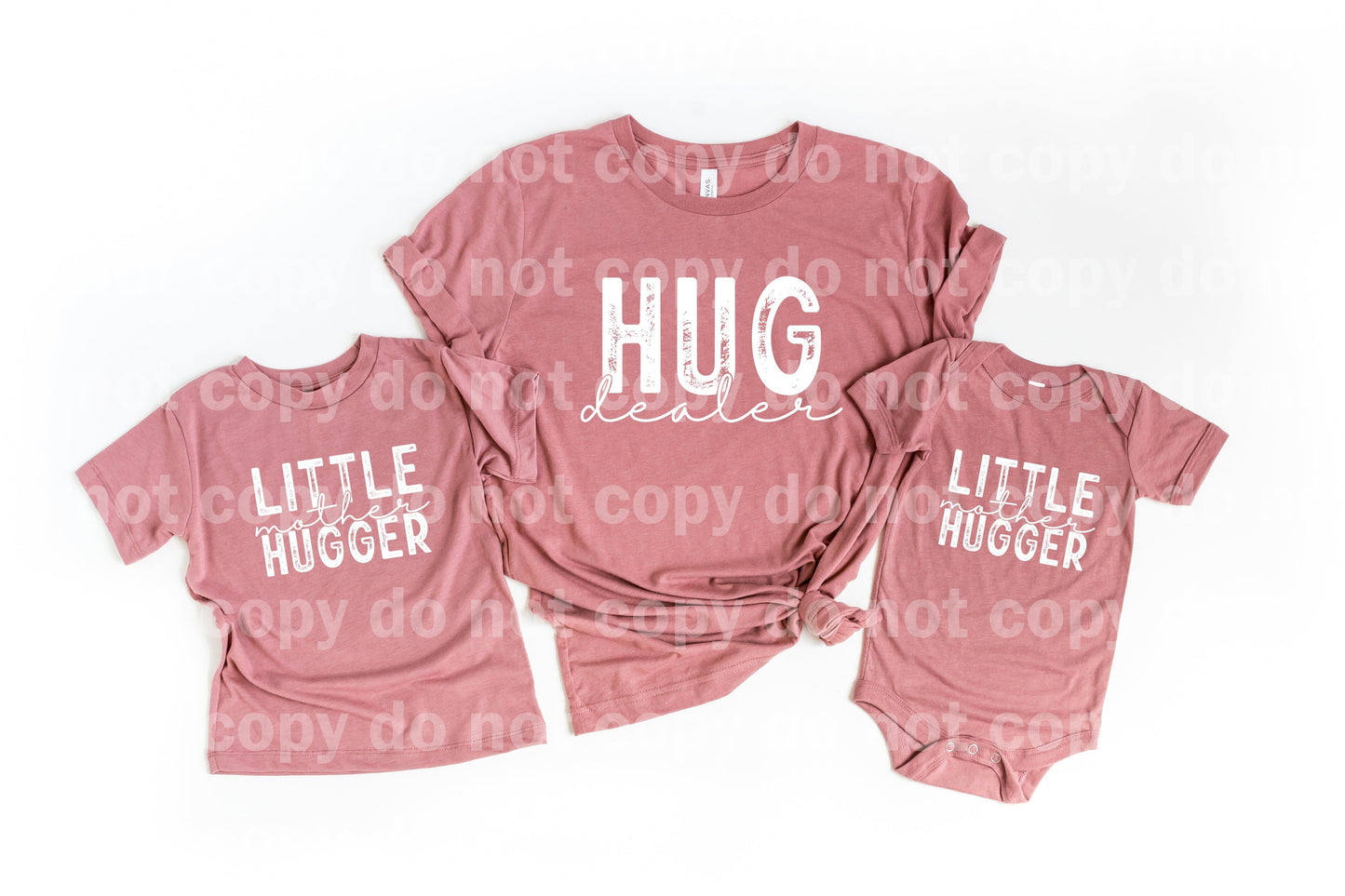 Hug Dealer / Little Mother Hugger Distressed Typography BLACK or WHITE Dream print transfer