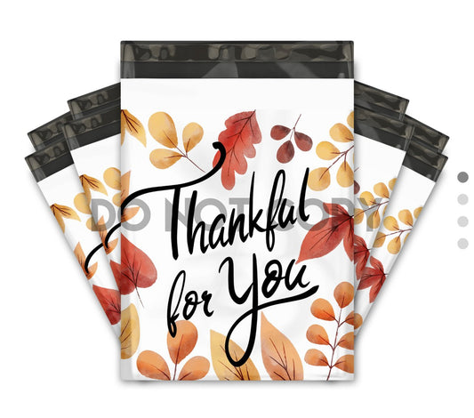 Poly mailer Fall leaves Thankful for you holiday 10x13