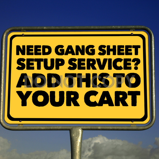 Gang sheet setup fee