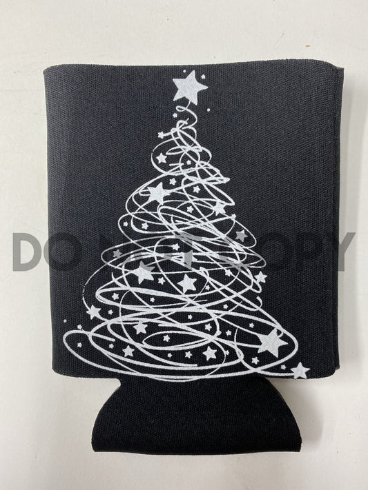Christmas tree #2 coozie Pocket Tea towel mask can hugger one color Screen print transfer