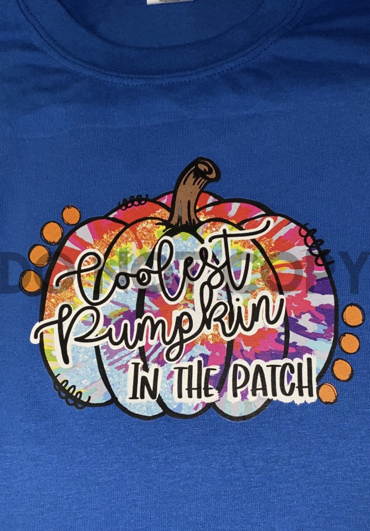 Coolest pumpkin in the patch tie dye Low heat Full color Screen Print transfer