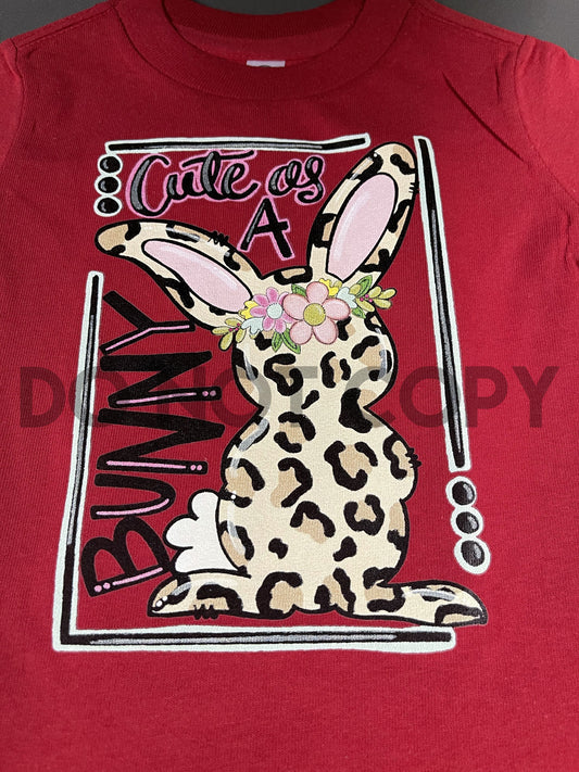 Cute as a bunny leopard youth HIGH HEAT Full color Screen Print transfer
