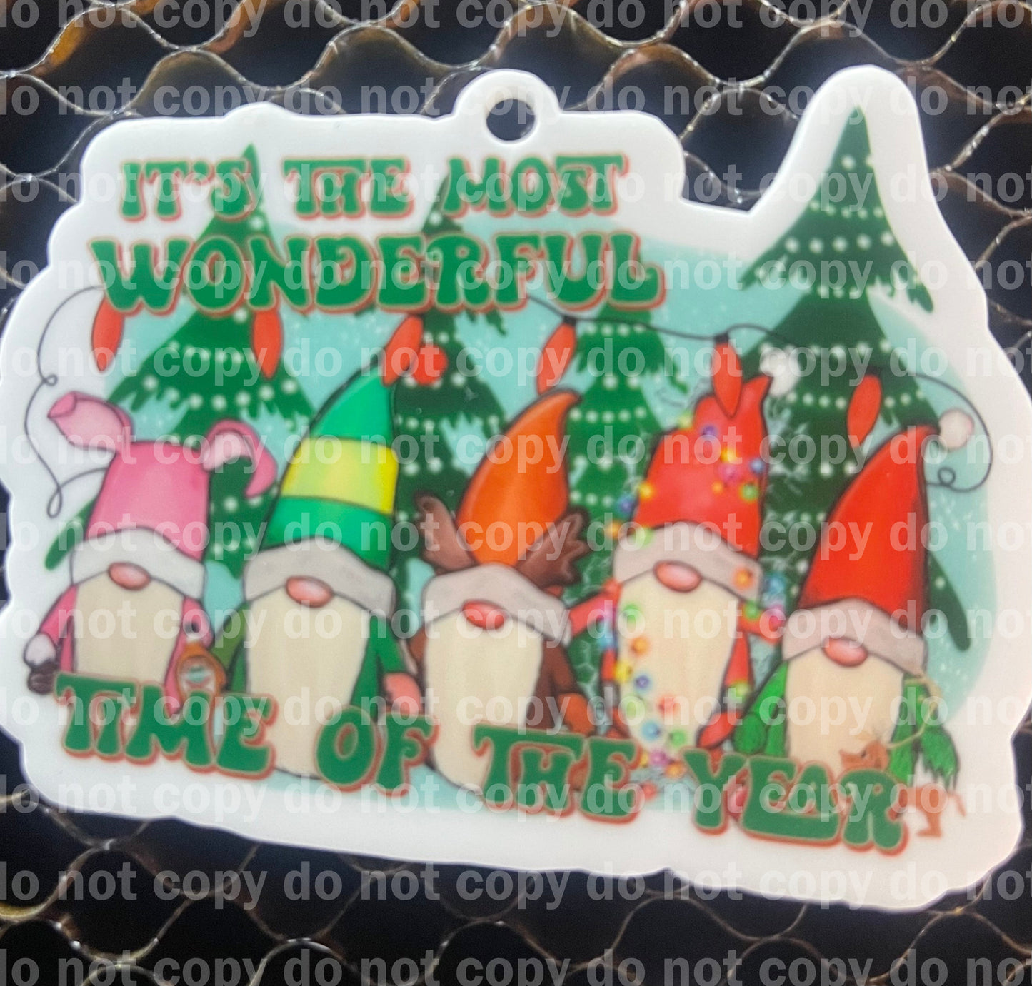 It's the most wonderful time of the year Gnomes Christmas ornament uv print and acrylic