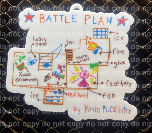 Kevin's battle plan Christmas ornament uv print and acrylic