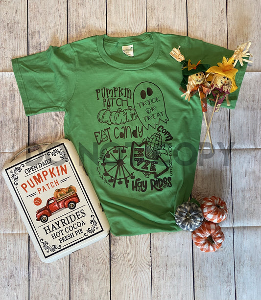 Fall festival harvest pumpkin patch hay rides trick or treat Screen Print transfer one color plastisol