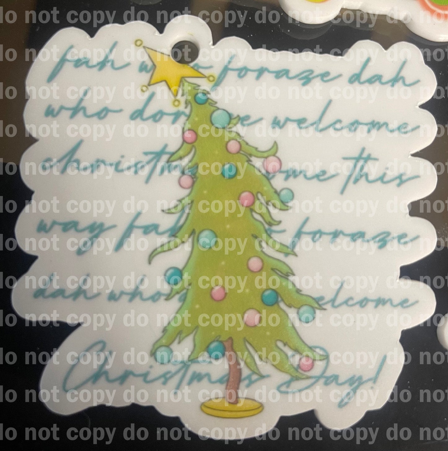 Who's christmas song mumble inspired Christmas ornament uv print and acrylic