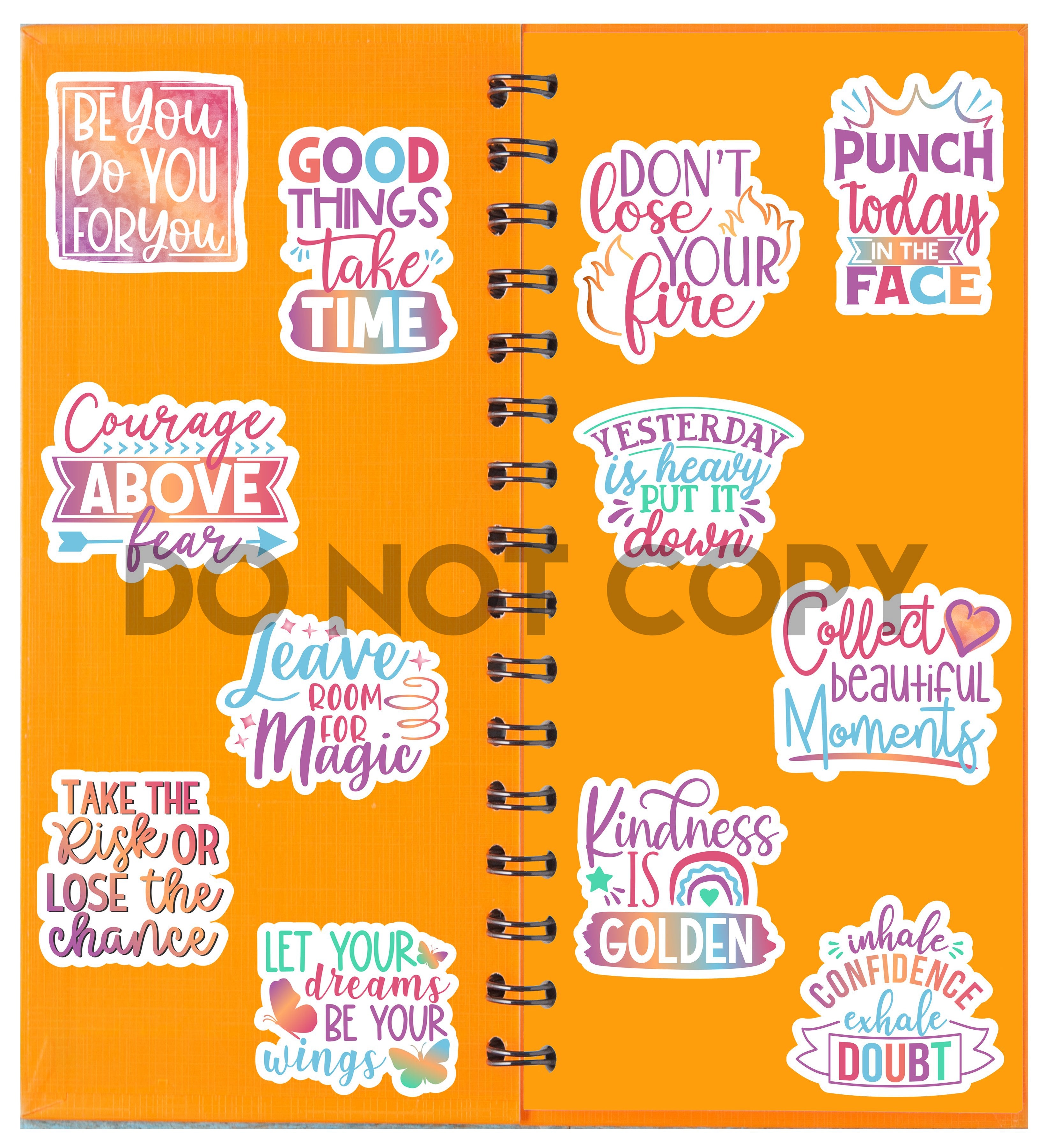 Inspirational Quote Bundle Sticker Set -12 Glossy Stickers per sheet ...