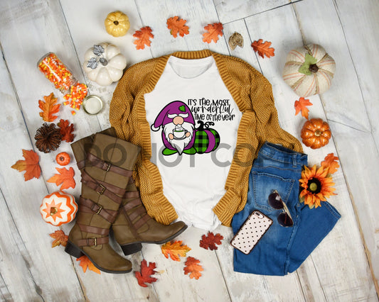 It's The Most Wonderful Time Of The Year Pumpkin Gnome Purple Sublimation print