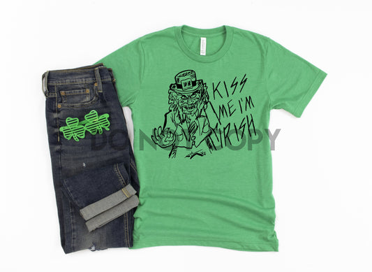 Leprechaun Scary Movie St Patricks Bésame Soy terror irlandés transferencia de serigrafía de un color