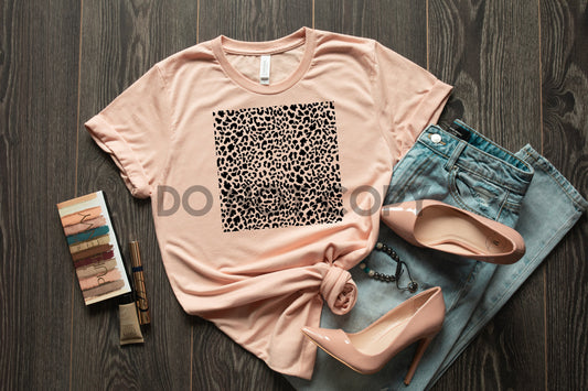 Leopard print block one color Screen Print transfer one color plastisol