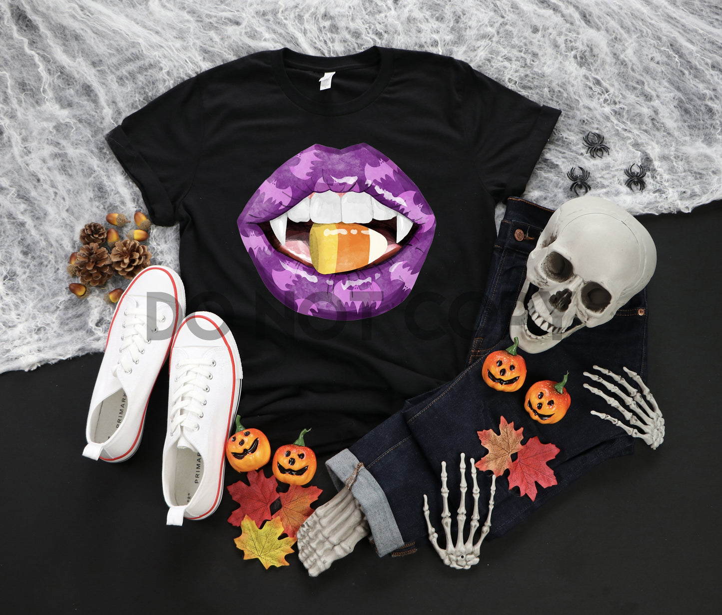 Lips Vampire Halloween Biting Candy Corn Dream Print or Sublimation Print