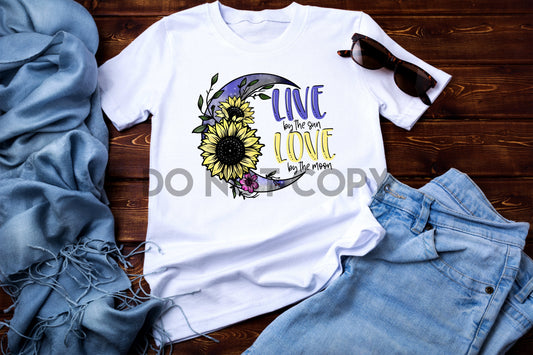 Live by the Sun Love by the Moon Sunflower Sublimation print