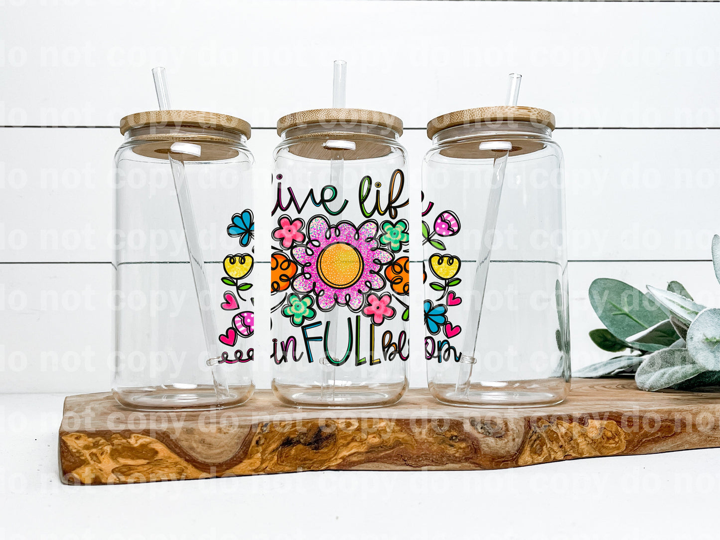 Live Life In Full Bloom Decal 4.3 x 3.5