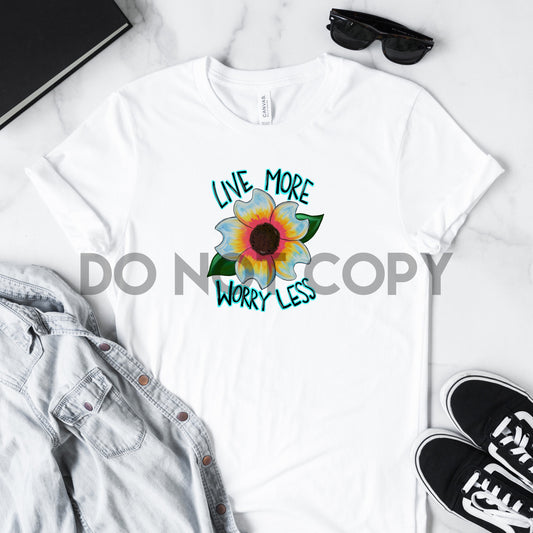 Vive más preocúpate menos impresión por sublimación floral