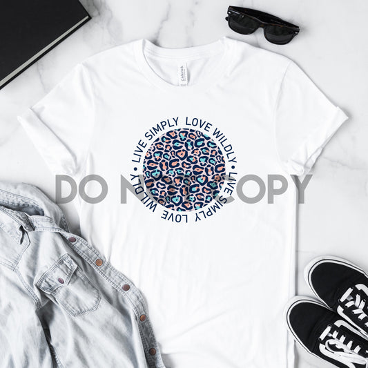 Impresión de sublimación Live Simply Love Wildly Leopard Circle
