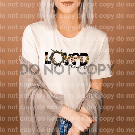 Loved Leopard Crown of thorns Bible verse Dream Print or Sublimation Print