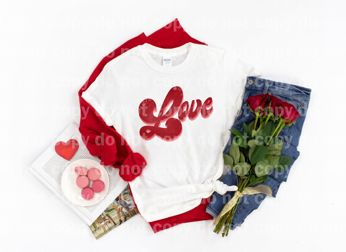 Love Red Pink Typography Sublimation print