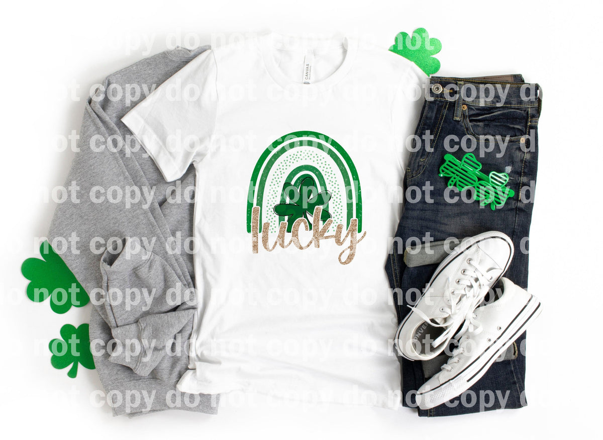 Lucky Gold Glitter Rainbow Shamrock Dream Print or Sublimation Print