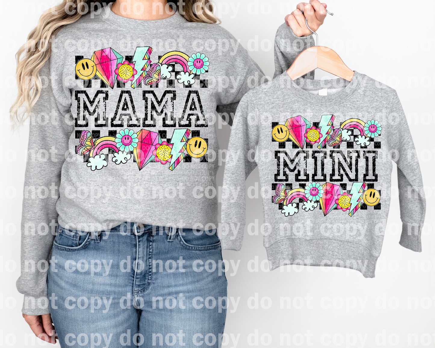 Mini Plaid Typography Pink/Teal Dream Print or Sublimation Print