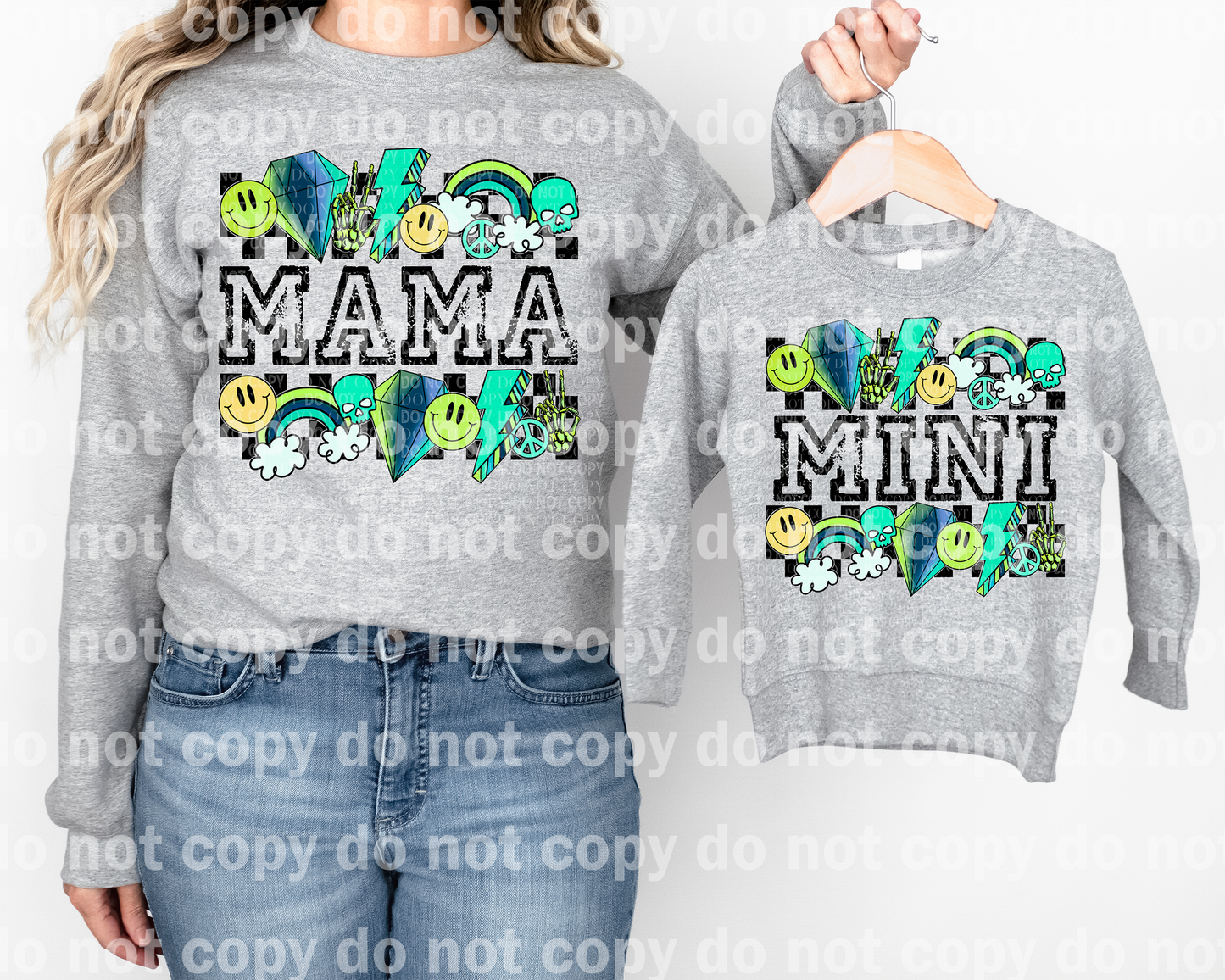 Tipografía Mama Plaid Rosa/Teal Dream Print o Impresión por sublimación