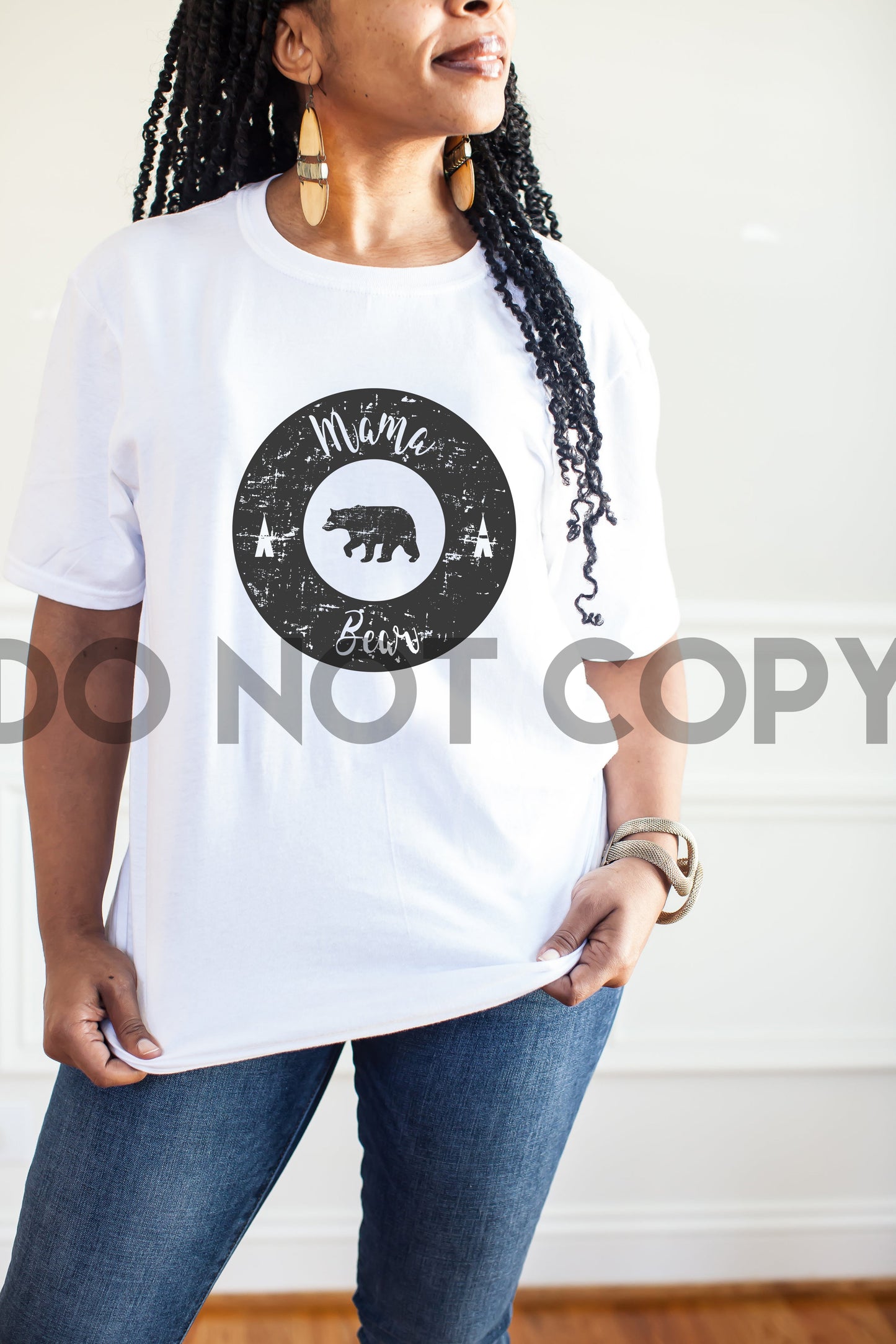 Mama Bear Distressed Circle Dream Print or Sublimation Print