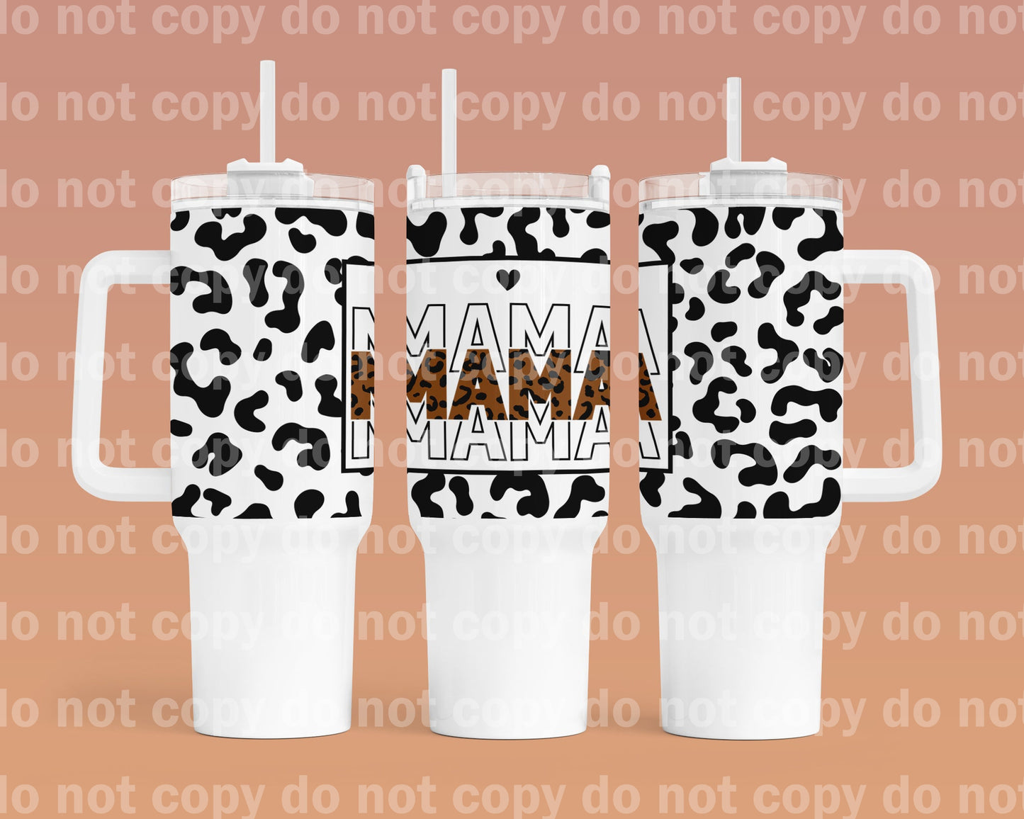 Envoltura de taza de 40 oz con estampado de leopardo Mama