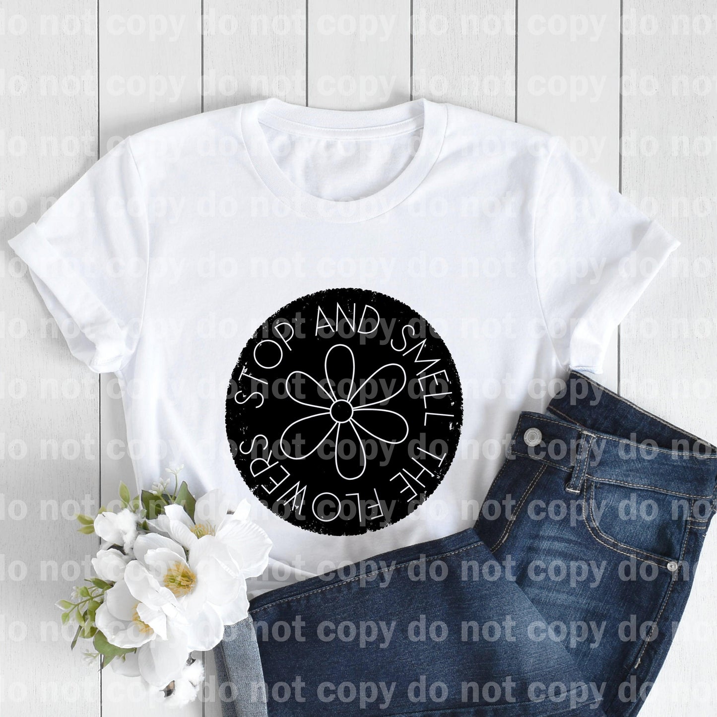 Stop And Smell The Flowers Black Sublimation print