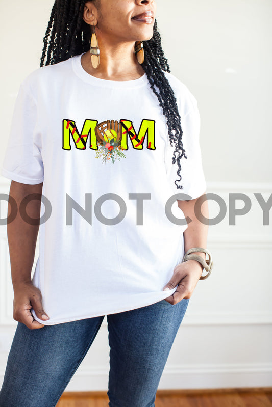 Mom Softball Yellow Green Sublimation print