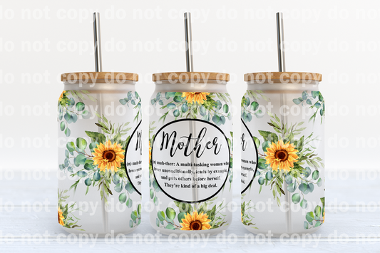 Mother Meaning Floral 16oz Cup Wrap