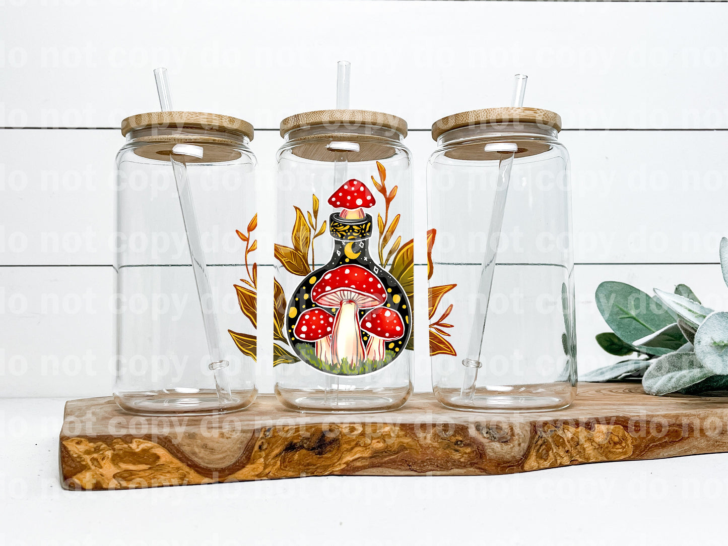 Mushroom Bottle Decal 3.7 x 3.5