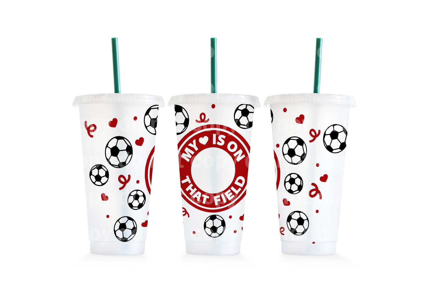 My Heart Is On That Field Soccer Cup Wrap 24oz Cold Cup Wrap
