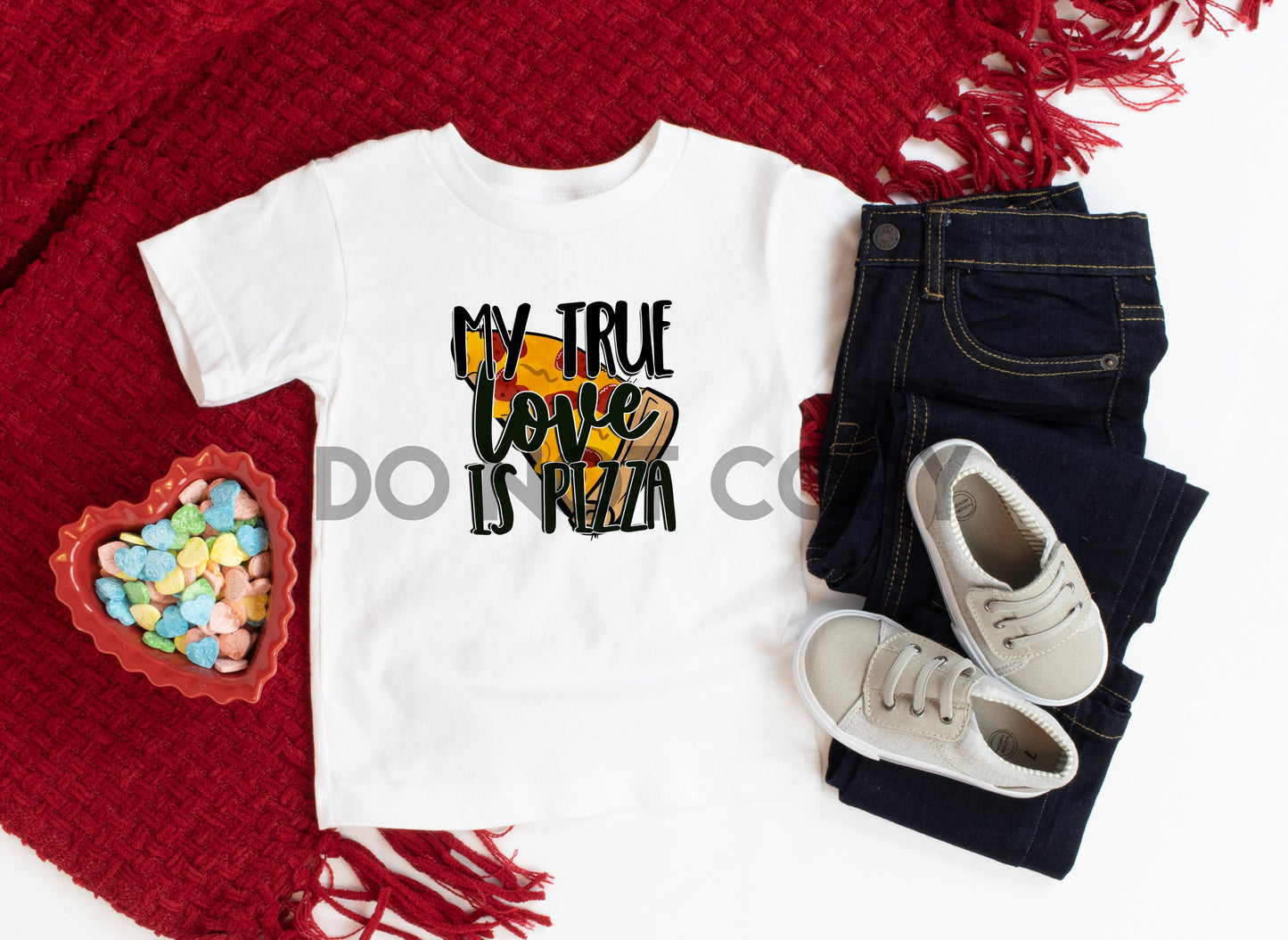 My True Love is Pizza Valentine Sublimation Print