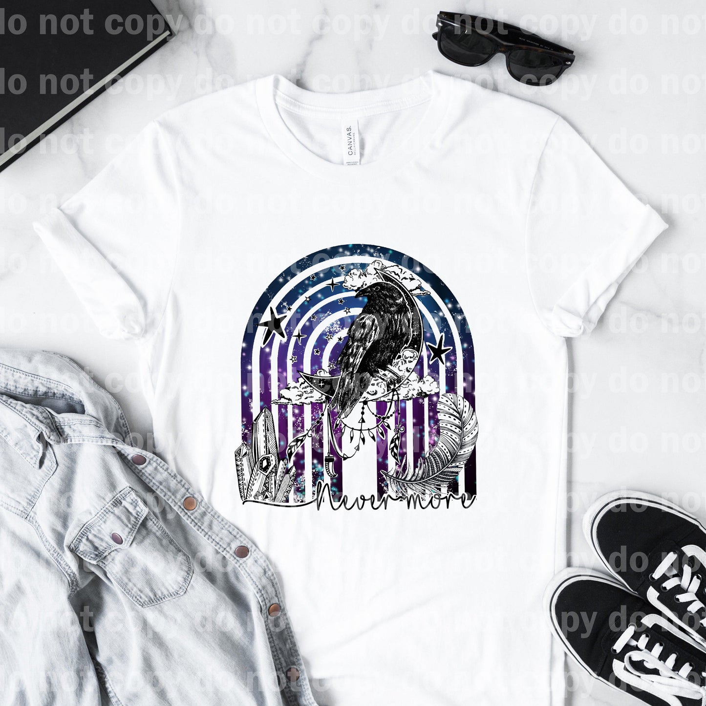 Never More Raven Crystal Rainbow Sublimation Print