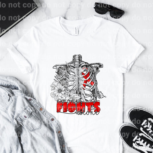 No One Fights Alone Skeleton Floral Sublimation print