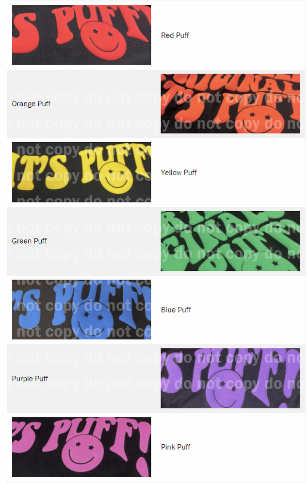 Custom Puff Ink one color screen print – Puttin on the Printz