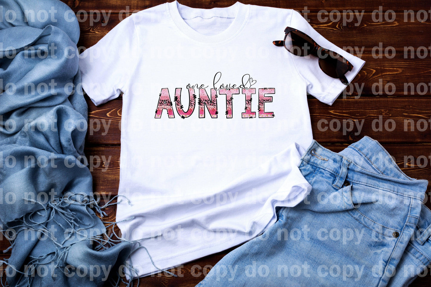 One Loved Auntie Cheetah Pink Sublimation print