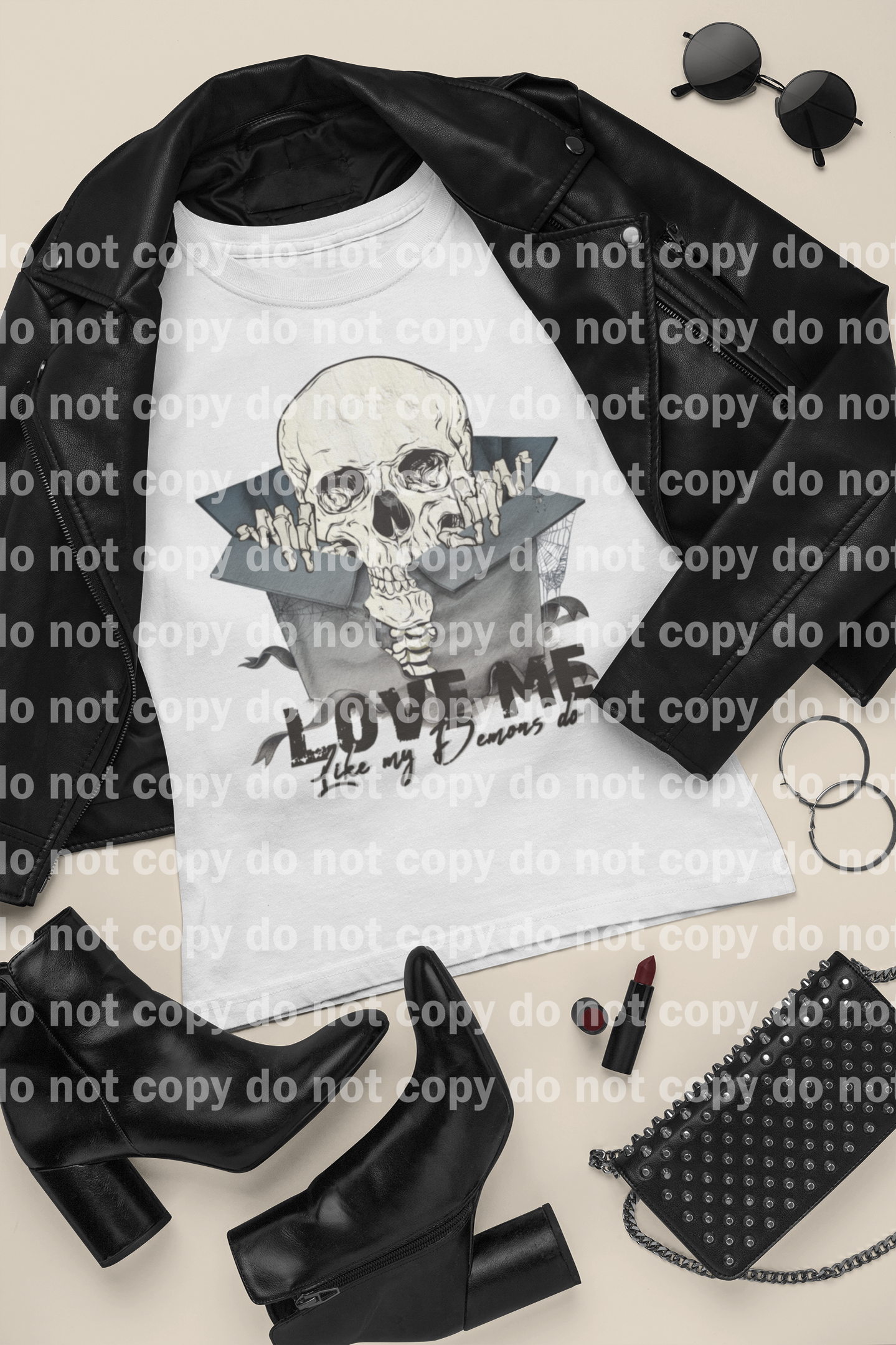 Love Me Like My Demons Do Skull Box Dream Print or Sublimation Print