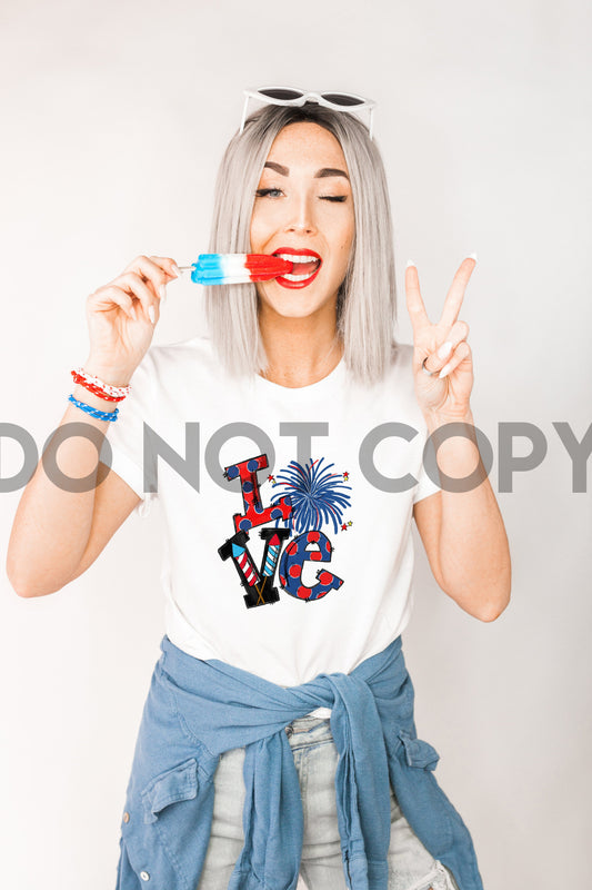Patriotic Love Word Art Sublimation Print