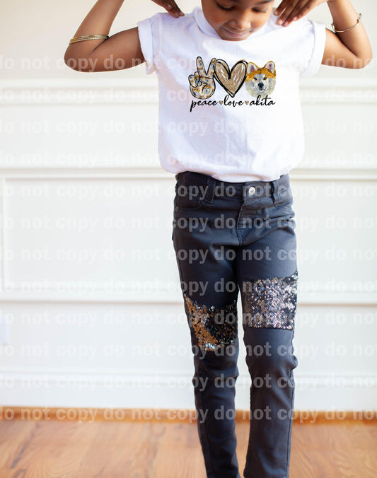 Peace Love Akita Face Sublimation Print