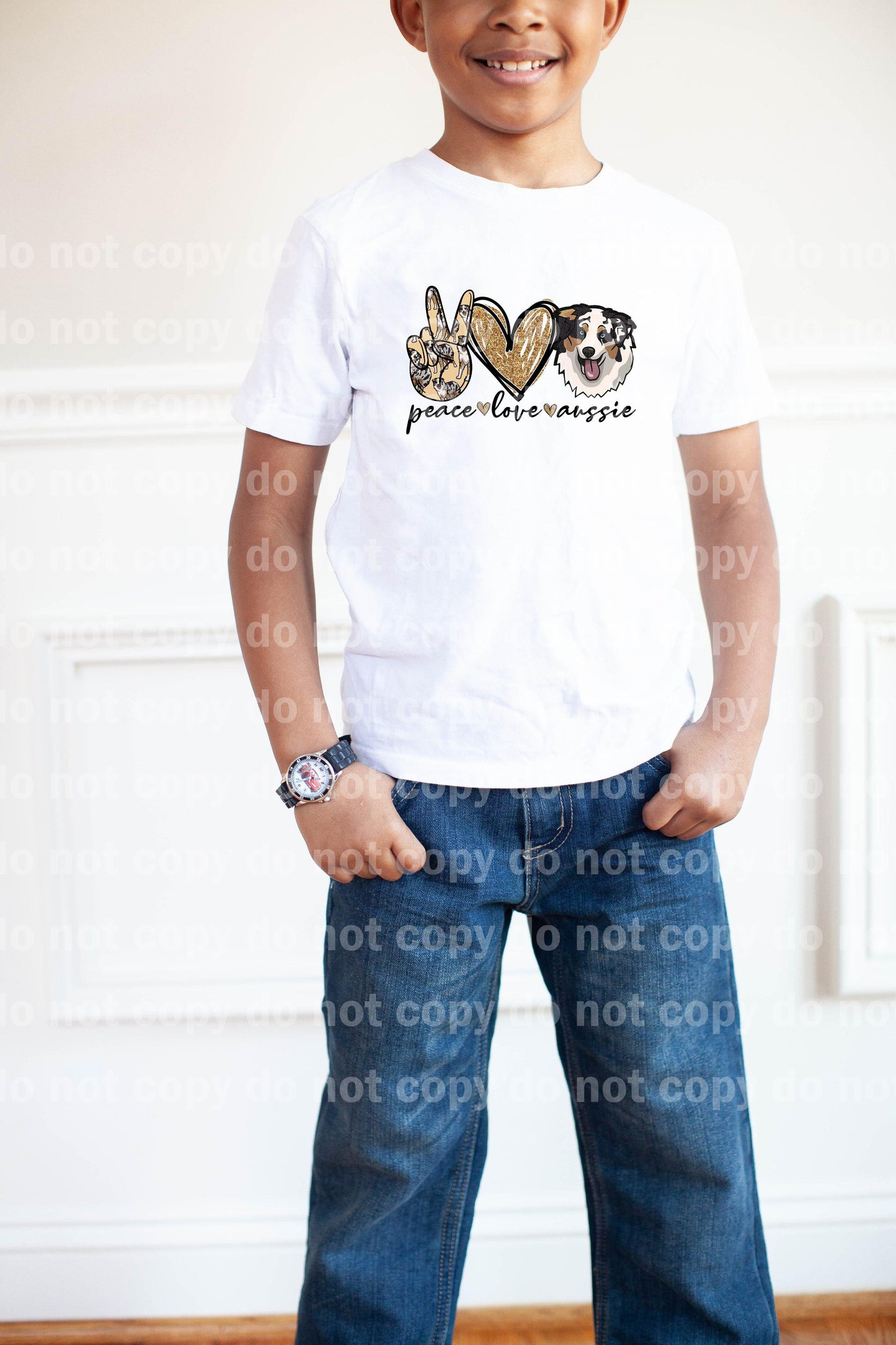 Peace Love Aussie Face Sublimation Print