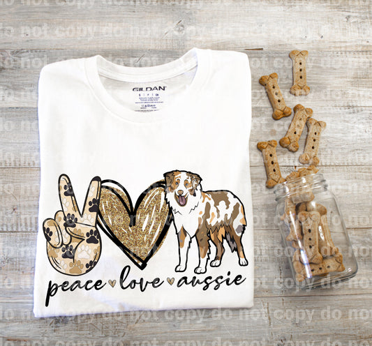 Peace Love Aussie Red Merle Sublimation Print