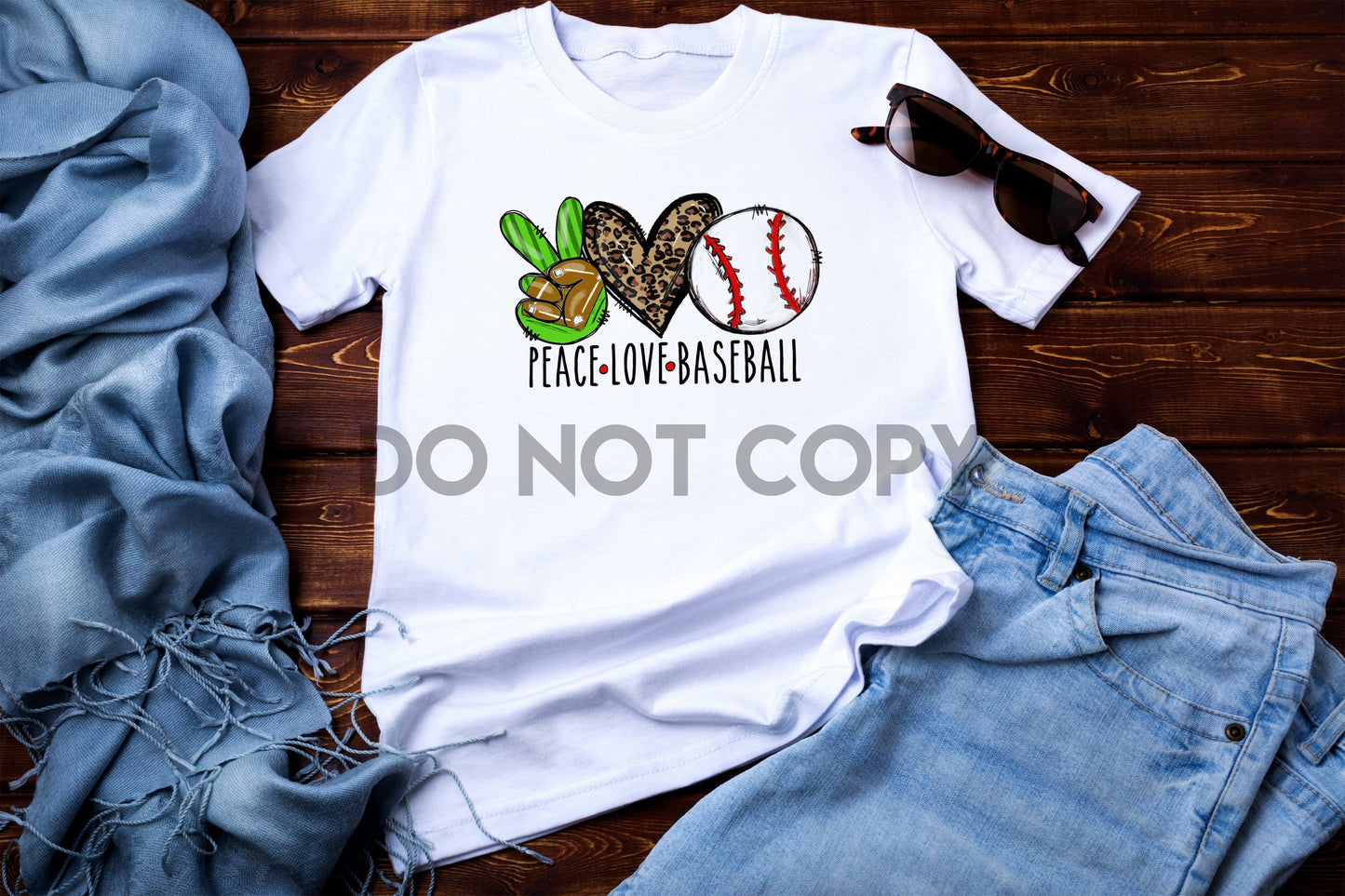 Peace Love Baseball Sublimation Print