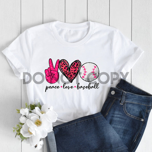 Impresión por sublimación Peace Love Baseball Pink &amp; Leopard
