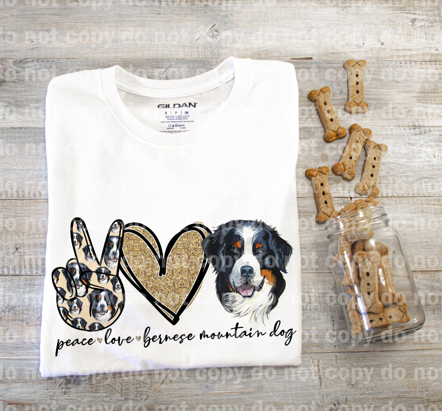 Peace Love Bernese Mountain Dog Sublimation Print